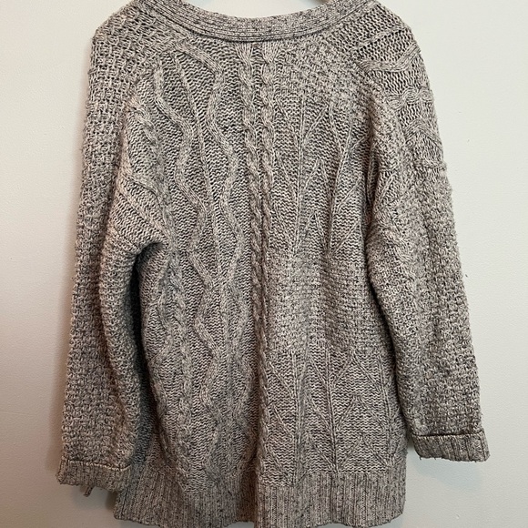 Madewell Cableknit Cardigan Sweater Womens Sz Large Open Marled Slouchy Alpaca - Picture 2 of 8
